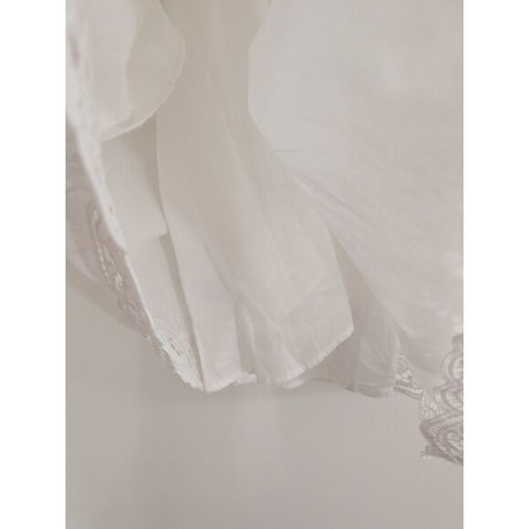 Madewell Pintuck Eyelet Mini Dress XXS White Long Sleeve Cottagecore NU568 NWT - Picture 10 of 15